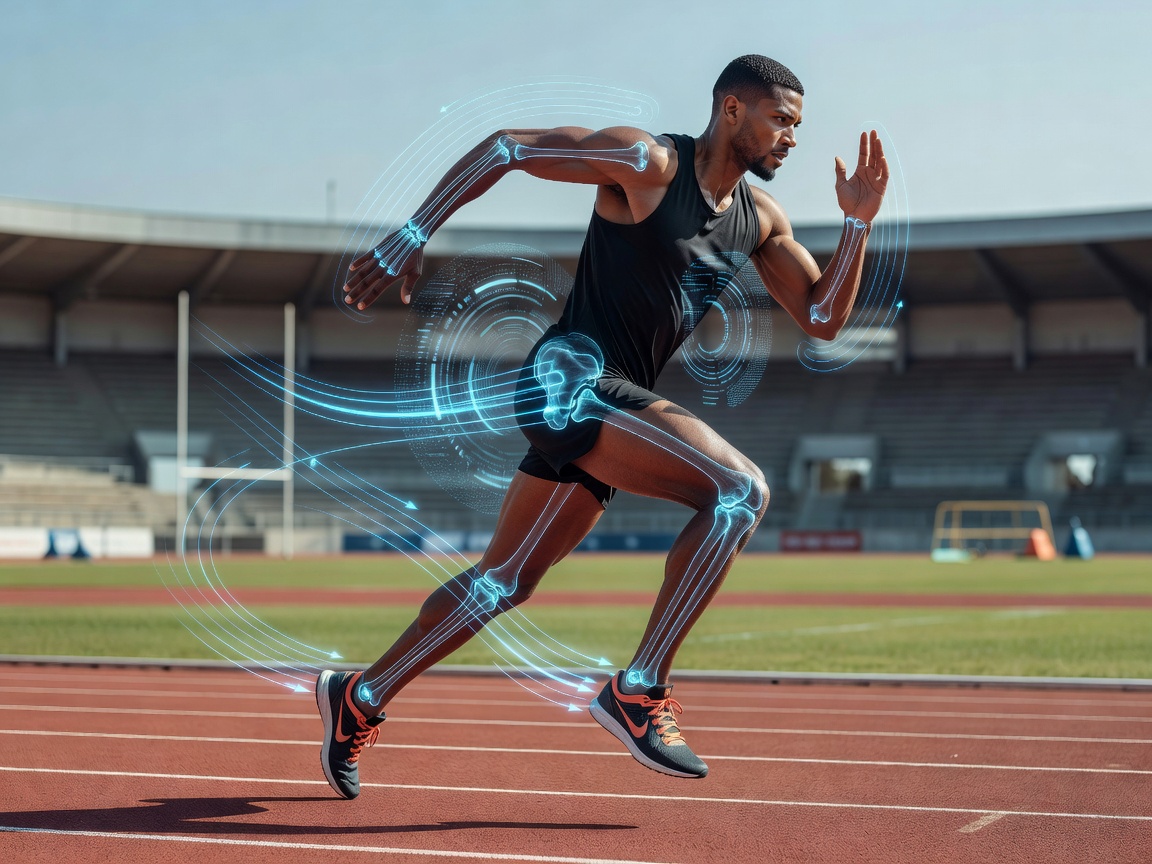 Athletic training analysis with digital overlays