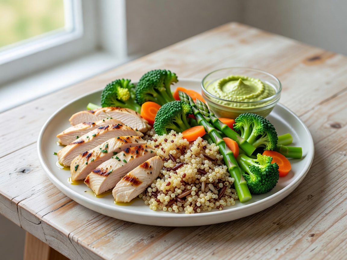Healthy balanced meal plate prepared for athletes