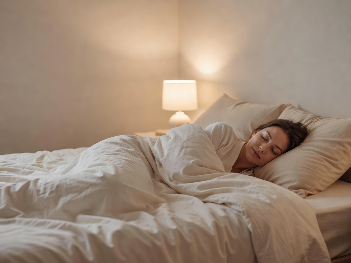 Peaceful sleep environment and soft lighting
